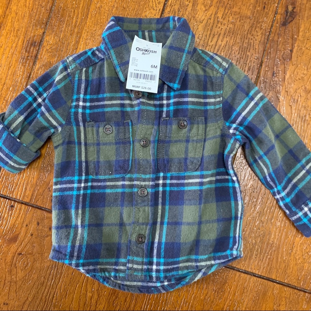 NWT Baby Boys Osh Kosh Flannel Shirt